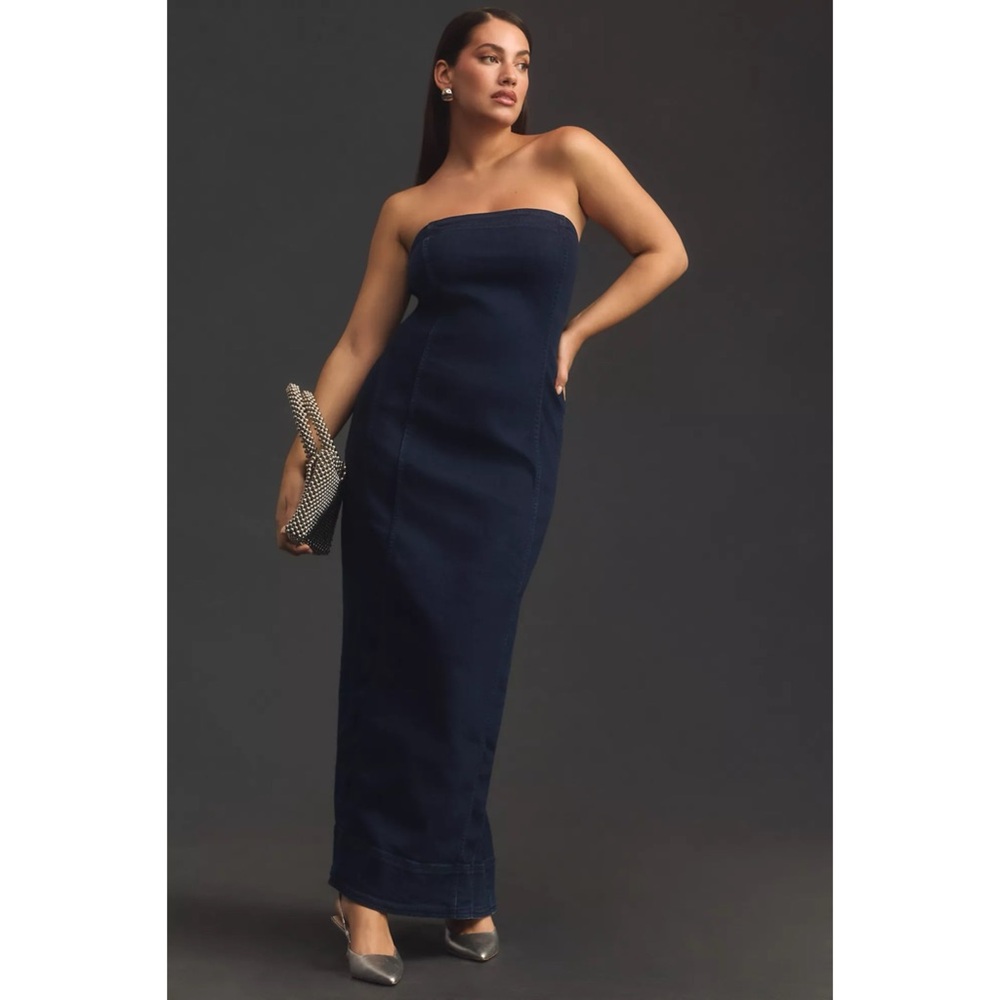 Anthropologie Pilcro Strapless Slim Denim Dress - Size Large